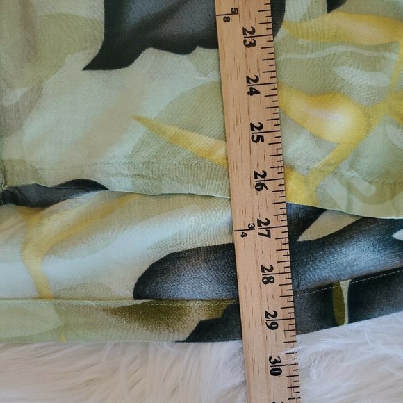 Ron Chereskin Mens Shirt M Green Floral Hawaiian Button Up Short Sleeve - Picture 6 of 10